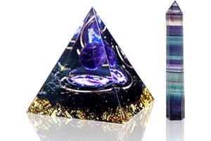 DMQ Crystal Pyramid Ogan Chakra Crushed Stone,Moonstone Crystal Energy Tower Nature Reiki Stone Jewelry, Health Protection Positive Energy Generator to Attract Wealth and Wisdom (Color: I)