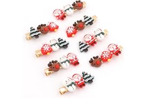DHINCHANSAIB 8Pcs Pince a Cheveux Noel,Accessoires de Cheveux de Noël pour Filles,Pince à Cheveux Noel,Accessoire à Cheveux de Noël,Pinces à Cheveux de Noël,Barettes Cheveux Fille pour Fête Noël,Mascarade,Cadeaux