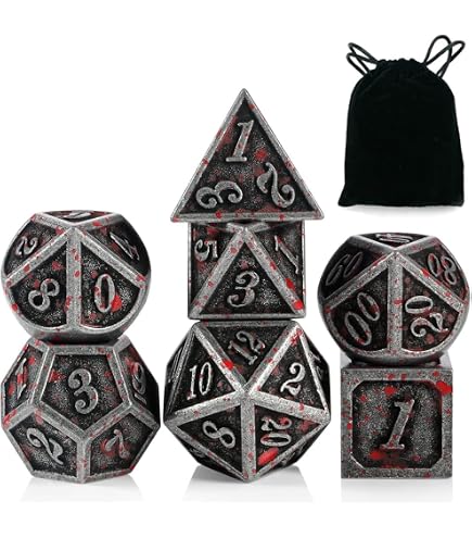 Revolver - Juego De Dados De Metal 7 Piezas Para D&D: Dados Poliédricos Bala Con Estuche Cilíndrico Giratorio - Cyberpunk Para Juegos De Mesa