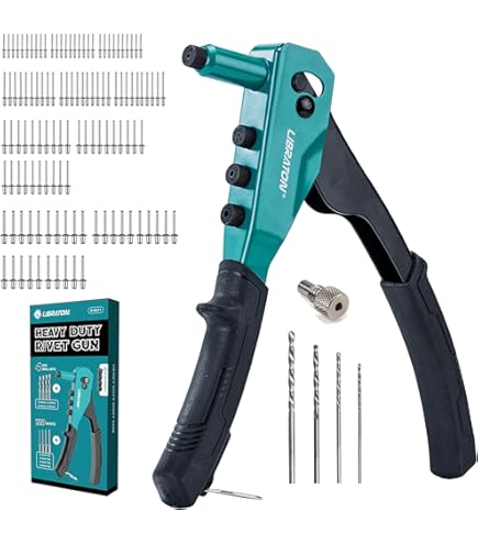 Rivettatrice Manuale Kippen Con Rivetti Assortiti - 4 Ugelli Intercambiabili - Foto 11