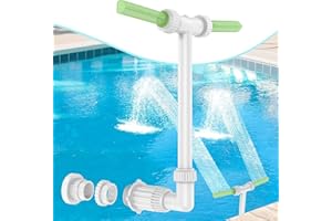 DAJASD Fontana per piscina a cascata, fluorescente, regolabile con doppia testina, aeratore ad alta pressione, funzione di