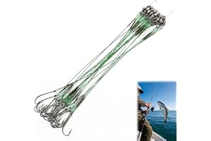 WUBAYI 20 anzuelos de acero para lucio y peces depredadores, resistente a la corrosión, púas para agua dulce y salada