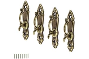 HASLED Vorhang Haken Vintage, 4 Stück Metall Gardinen Halterung, Wandmontage Gardinen Raffhalter, Dekorativer Curtain Hooks, für Vorhänge, Hüte, Handtücher