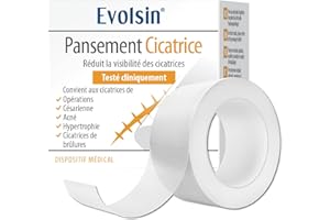 Evolsin® pansement silicone cicatrice transparent - réduit visiblement les cicatrices - idéal après une césarienne ou une opération (200 cm)