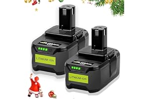 BONADGET 2X 18V 8.0Ah/8000mAh Batteries au Lithium pour Ryobi P108 RB18L40 P108 RB18L25 P108 RB18L15 RB18L13 P107 P122 P104 P105 P102 P102 P108 2003