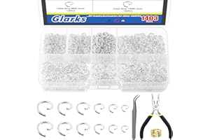 Glarks 1403Pcs 10mm 5mm 4mm 7mm 8mm Kit di anelli a molla aperti, anelli tondi in ferro, connettori per gioielli senza nichel, anelli a O in argento per la fabbricazione di gioielli e riparazione di