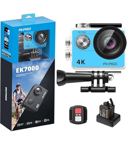 Action Cam AKASO EK7000 4K WiFi - Fotocamera Subacquea Con Telecomando, 2 Batterie - Foto 13
