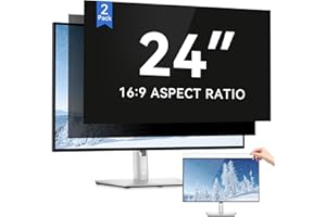 IPROKKO [2 Pack 24 Inch Computer Privacy Screen Filter, Removable Anti Glare Blue Light Scratch Protector Film for 24inch Computer 16:9 Widescreen Monitor, Anti Spy Security Protector Shield