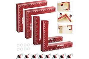 Housolution 90 Degree Positioning Squares Right Angle Clamps 5.5" x 5.5"(14 x 14cm) Aluminum Alloy Corner Clamps for Woodworking Tools, Wood Clamps for Picture Frame Box Cabinets Drawers (4pack)