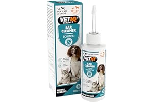 VETIQ Ear Cleaner Solution with Soft Flexi Applicator for Cats & Dogs, Safe & Gentle Solution to Soften & Remove Ear Wax & Maintain Ear Hygiene, 100 ml (Pack of 1)