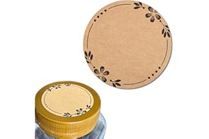 TOWNSTIX 300 Sztuk - Kwiat Naklejki Kraft Brązowy Samoprzylepne, Etykiety Na Prezenty Do Pieczenia Konserw Pisania - 50 mm