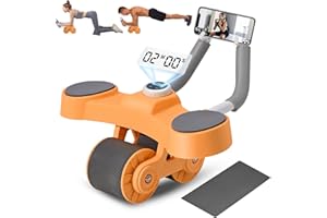Kidken Bauchroller, Bauchtrainer für Zuhause Ab Roller, Bauchmuskeltrainer Roller Ab Wheel Set, mit rutschfester. Automatisches Rebound-Bauchrad für Bauchmuskeltraining Home Gym Sportgeräte Zuhause