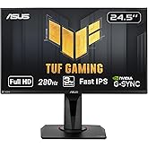 ASUS TUF Gaming VG259QM 24.5” Monitor, 1080P Full HD (1920 x 1080), Fast IPS, 280Hz, G-SYNC Compatible, Extreme Low Motion Bl