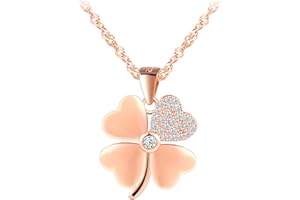INFINIONLY Collier pendentif trèfle en argent 925 pour femme fille collier trèfle à quatre feuilles avec zirconia avec chaîne de 45cm