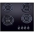 Elica Hob 4 Burner Auto Ignition Hobtop with Hexa Shape Grid|Italian SABAF Brass Burner with One 4 kW Jumbo & 2.5 kW| 10 Yrs Warranty on Burner,5 Yrs on Glass & Valve|Flexi Hexa 460 Lotus Ind Hd Brass