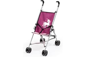 Bayer Design- Buggy para muñecas, plegable, con cintura, Color rosa con unicornio (30537AA)