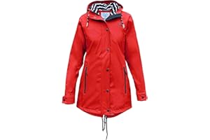 MADSea Rain Manteau de Pluie Femme PU en Rouge