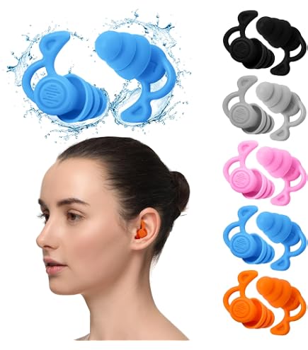 Lot De 2 Paires De Bouchons D'oreilles De Natation En Silicone Réutilisables – étanches, Ergonomiques, Avec étuis De Rangement, Pour Surf Et Sports Nautiques