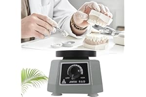DHQCQL Rüttelplatte Gipsrüttler 110V, 100W Einstellbare Elektrisch Rüttelplatte Klein, 4'' Round Dental Lab Oszillator für Dentalformen, Gummiformung, Labor & Casting, Grau