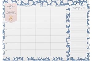BUSYB Busy B Meal Planner - Pianificazione settimanale dei pasti e liste della spesa a strappo con due magneti