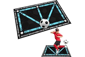 Yozexin Football Footstep Training Mat, Non-Slip Ball Control Training Mat, Kick about interactive football training game,for All Ages to Improve Speed, Strength and Coordination