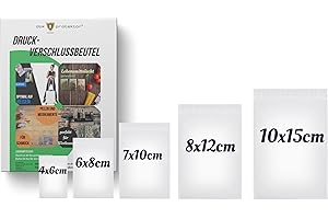 ‎DOK PROTEKTOR 500 x Druckverschlussbeutel | Gleitverschlussbeutel | Schnellverschluß Tüten | Zip Lock Bags | Zip Verschlussbeutel | Polybeutel | Beutel Set mit 5 Größen von dok protektor