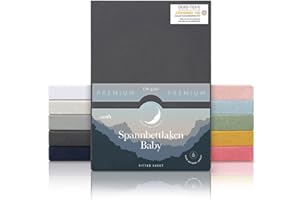 ‎LALENI Laleni Premium Premium Spannbettlaken - Atmungsaktives Spannbetttuch, 100% Baumwolle (150g/m Größen (2, Anthrazit, 60x120-70x140cm)