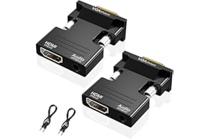 VIEVRE 2 Stücke HDMI auf VGA Adapter mit 3,5 mm Klinkenstecker für PC, Laptop, VGA-Monitor, PS4 / 3 Xbox, HDTV und mehr