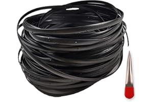 ODSK Rattan-Möbel-Befestigungsset (enthält Webereiwerkzeug), Flecht-Reparaturmaterial, schwarzes, flaches Kunststoff-gewebtes Material für die Installation von Rattanmöbeln und Gartenstuhl-Korb (220 Fuß)