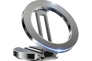 PORTENTUM Handyhalterung Auto für Magsafe – Faltbare Autohalterung mit 20x N52 Magnet und 360° Drehung – Für Armaturenbrett Büro oder andere Oberflächen - Dark Grey