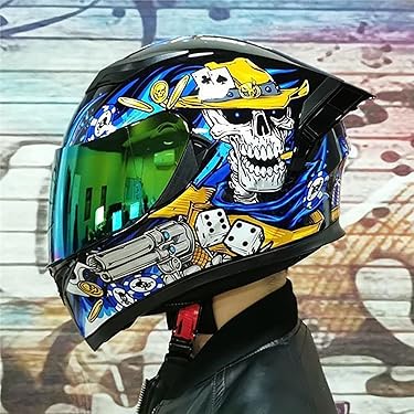 Motorrad Integralhelm Modular - DOT/ECE Zertifiziert, Gelb XXL