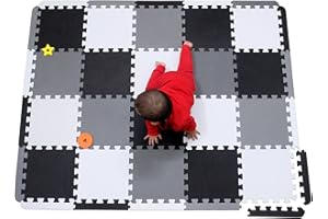 meiqicool Alfombra de Juego de Espuma para niños de Azulejos entrelazados,Alfombrillas de Espuma para niños,20 Piezas con 18 Bordes para niños,Alfombra para Gatear ADL20SC