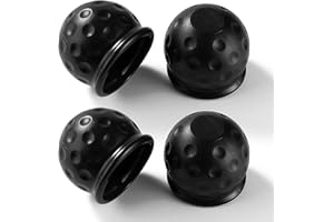 VooGenzek 4 Pezzi Tappo Gancio Traino, 50 mm Tappo di Protezione Gancio Traino in Gomma, Copertura Universale per Gancio di Traino a Sfera, per Caravan RV Trattore Rimorchio, Nero