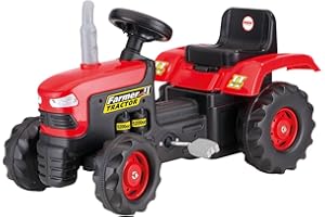 CHARLES BENTLEY Dolu Children's Pedal Operated Ride On Tractor Toy Car Red