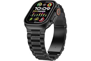 Dolstrap Stainless Steel Straps Compatible with Apple Watch Strap 49/46(S11/10)/45/44/42mm, Men/Women Metal Replacement Band Compatible for iWatch Ultra 3/2/1 SE3-1 Series 11 10 9 8 7 6-1, Black