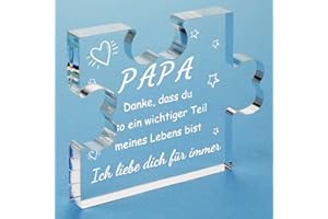 Funnli Vatertagsgeschenke für Papa, Gravierter Acrylblock Vatertagsgeschenk, 3,35 x 2,76 Zoll Tischdekoration Geschenke für Papa zum Geburtstag, Geburtstagsgeschenk für Papa
