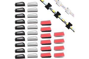 CKANDAY 40er Pack Selbstklebender LED-Streifen Lichthalterung Clip, Kabel Drahtorganisator Befestigungselemente Kabelmanagement Klemmhalter für Fahrzeugbüro Home Camp für 10 mm (3/8 ") Drahtauto Büro