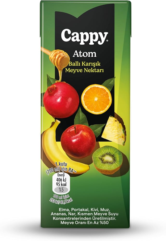 Cappy Atom Ballı Karışık Meyve Nektarı Karton Kutu 27x200 ml