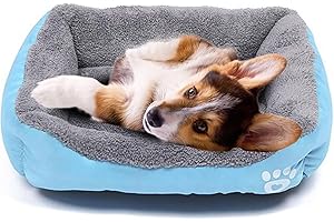 powerking Legowisko dla psa, wodoodporna mata dla zwierząt domowych i poduszka do spania dla kotka i małego szczeniaka, miękka i nadająca się do prania, niebieska