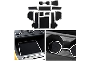 CDEFG Compatibile con VW Polo MK6 AW1 2018-2021 2022 2023, Tappetino Antiscivolo Antipolvere AntiGraffio Tappetini in Gomma Portabicchieri per Interni Auto Accessori (Bianco)