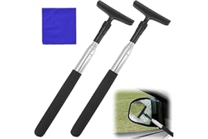 PEAKTOP 2 sztuki wysuwanych wycieraczek do lusterka bocznego, czarna, mini ściągaczka do szyb samochodowych, wysuwana głowica szczotki do wszystkich pojazdów, wysuwana do 102 cm