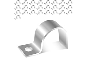 Jyvex 25 Piezas Grapas Cable Pared, Acero Inoxidable 304 Sujeta Cables Pared, Ø 25mm Abrazaderas Metalicas Para Tubos, Clips de Cable Para Sistema de Fijación de Tubos y Cables