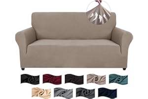 CYCMACO Copridivano 2 Posti Con Braccioli, Copridivani Elasticizzato Antiscivolo, Universale Moderno Copri Divano Antigraffio, Sofa Cover Antimacchia, Lavabile In Lavatrice, Cachi