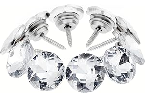 Mgoodoo 20pcs Crystal Buttons Crystal Nails Tacks 20mm Dia Clear Glass for Upholstery DIY Furniture Crafts Sofa Headboard Wall decoration (with screw)