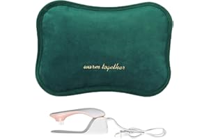 MAGIC SELECT Bolsa de Agua Caliente Eléctrica. Botella de Calor Térmica para Espalda, Lumbares, Vientre, Manos. Saco Calienta Camas Portátil con Control de Temperatura.