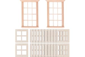 Galerie SV 22 Stücke - 2 Stücke Miniatur Möbel Holzfenster - 20 Stück Miniatur Fensterrahmen Aus Holz - Puppenhaus Möbel Holz Für Miniatur Häuser Dekoration Möbelzubehör