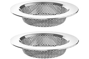 INPLUSTOP Drain Strainer, Set of 2, 112 mm Sink Strainer, Stainless Steel Sink, Strainer Basket, Sink, Drain Strainer, Kitchen Sink, Shower Drain Strainer, Prevent Clogging