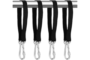 Tenbrachian 4 Set Schaukel Befestigung, 50cm x 25mm Hängematte Befestigung, Schaukel Aufhängung Baumschaukel Gurte für Schaukel Hängematten Hängesessel Befestigung Aufhängung + 4 Karabinern, D-Ringen