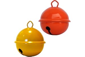 MUSIKID Grelots Géants 35mm Musicaux 2 Clochettes Couleur Jaune-Orangé + Orange. Existe en Petits 15mm Gros 25mm Pour Enfants Bébé : Montessori Instruments Noël Anniversaire Chat Décorations Loisirs Créatifs