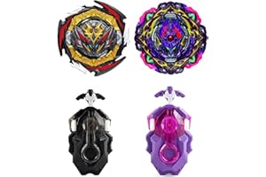 Netoke Gyros Toupie Gyros Turbo 4D Combinaison, avec Metal Fusion B-184 Lanceur, Jouets Classiques Enfants Cadeau，180+206